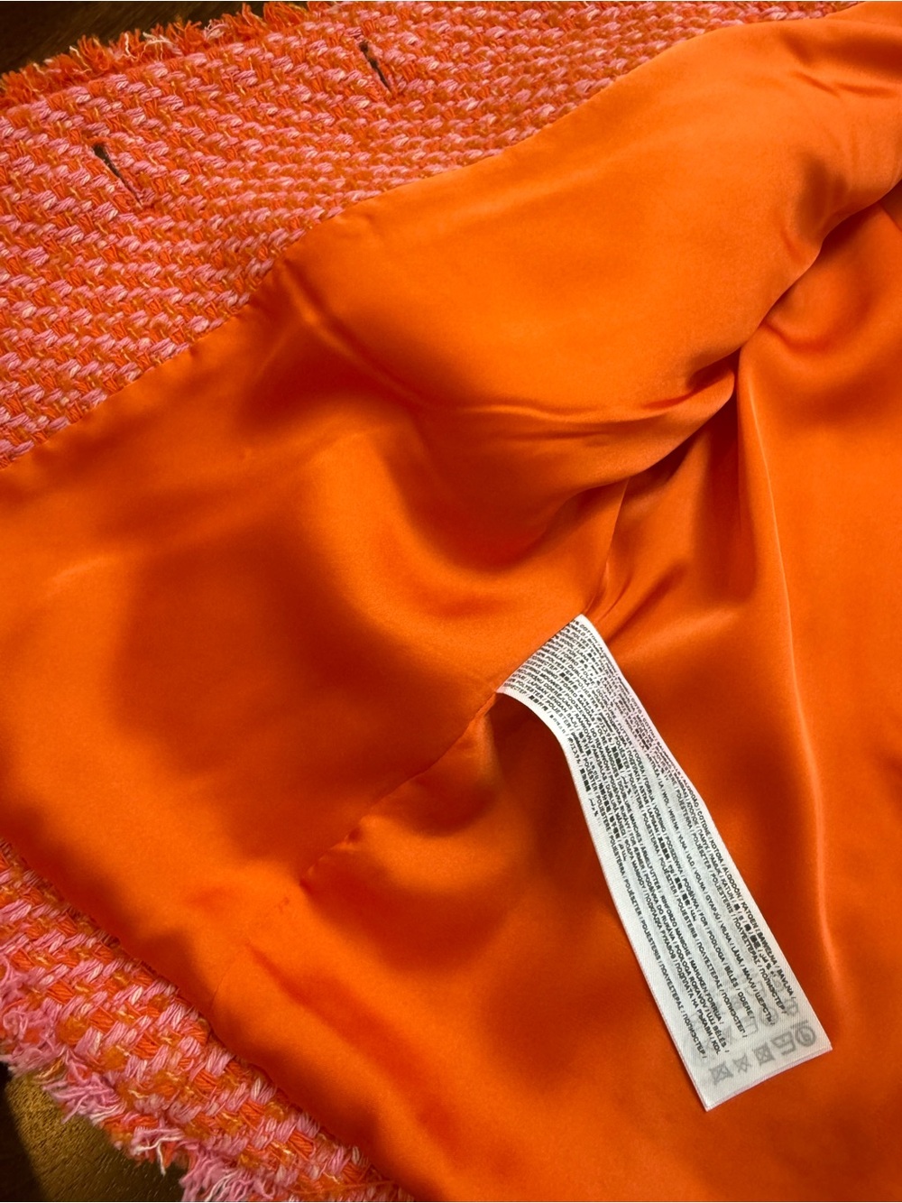 Mango Coral-Orange Tweed Pocket Blazer. Excellent condition XS - Picture 5 of 5